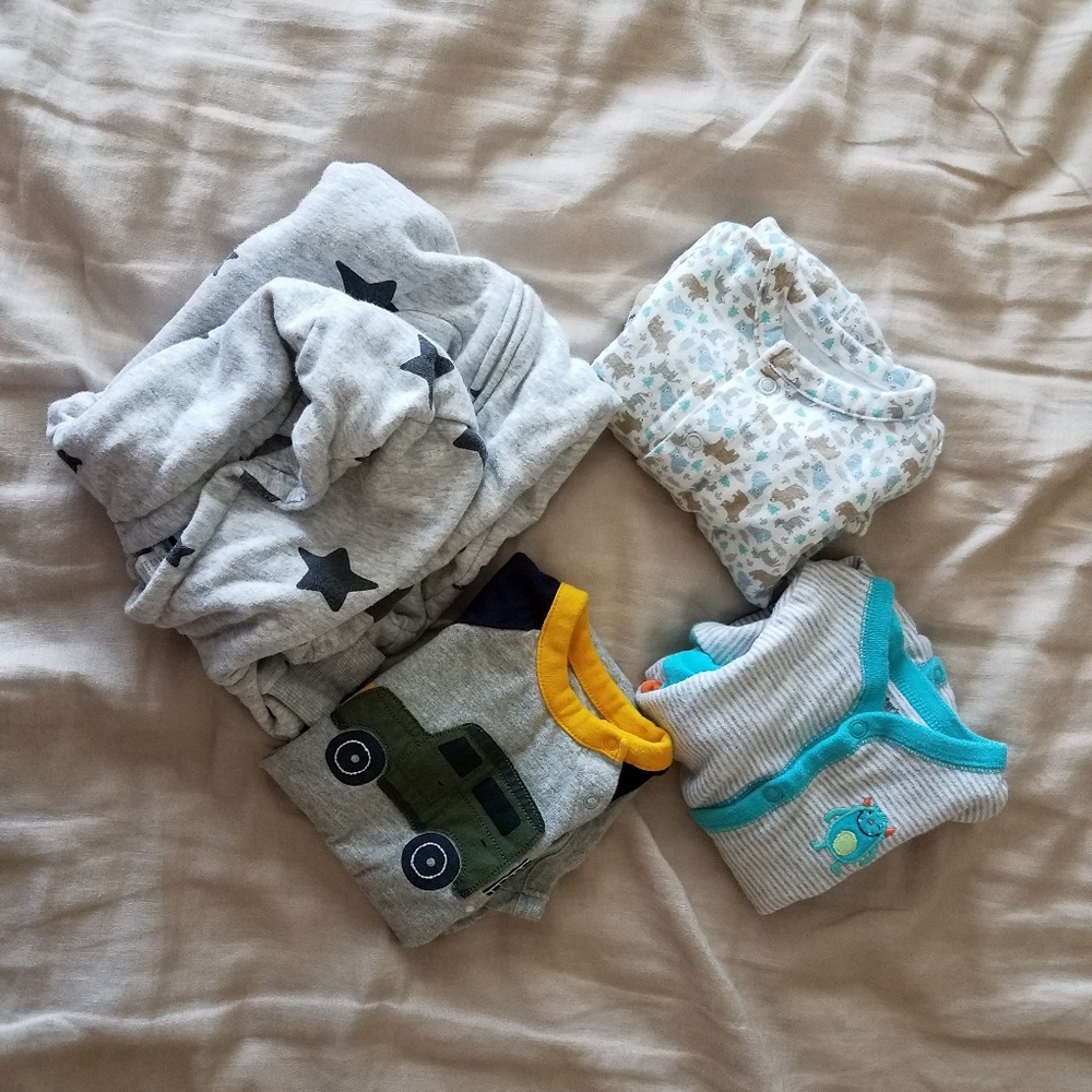 Lot of 4 baby one-pieces and bodysuit